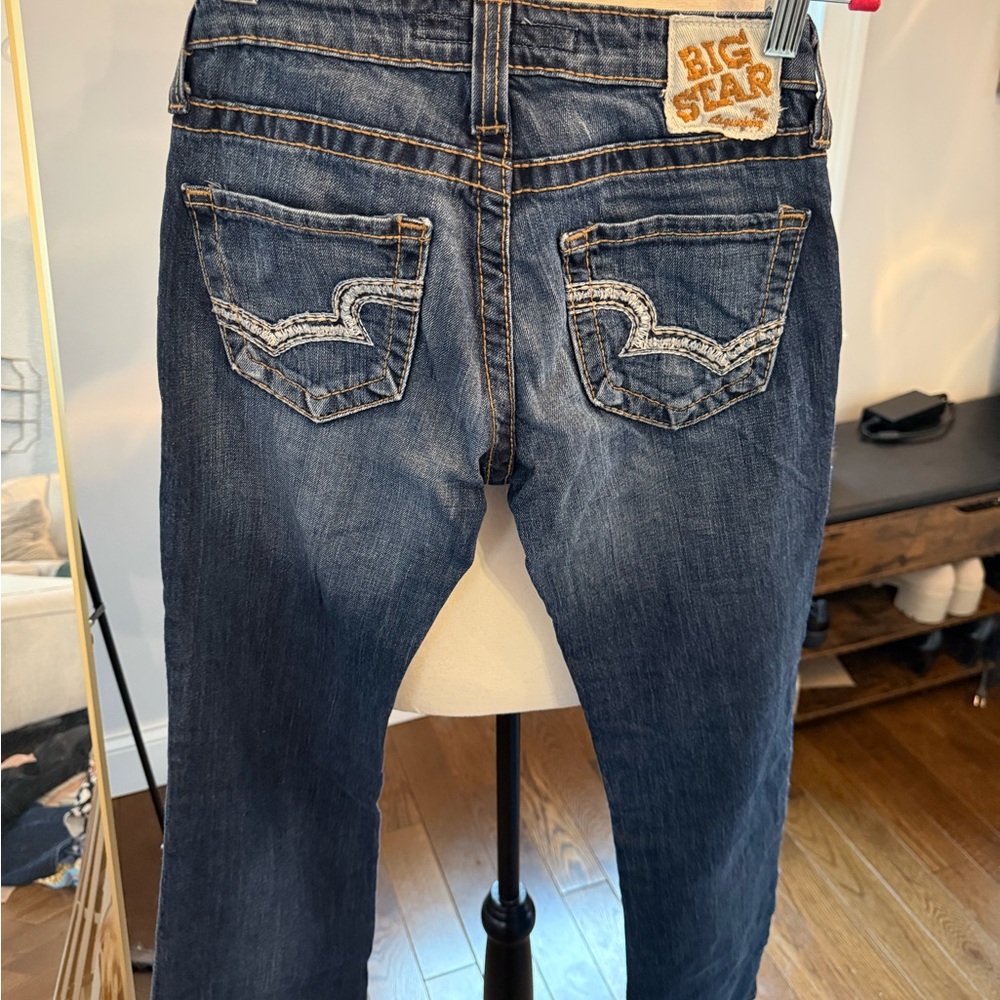 Big Star Casey Low Rise  Dark Blue Boot Cut Jeans Size 25r - Picture 5 of 13